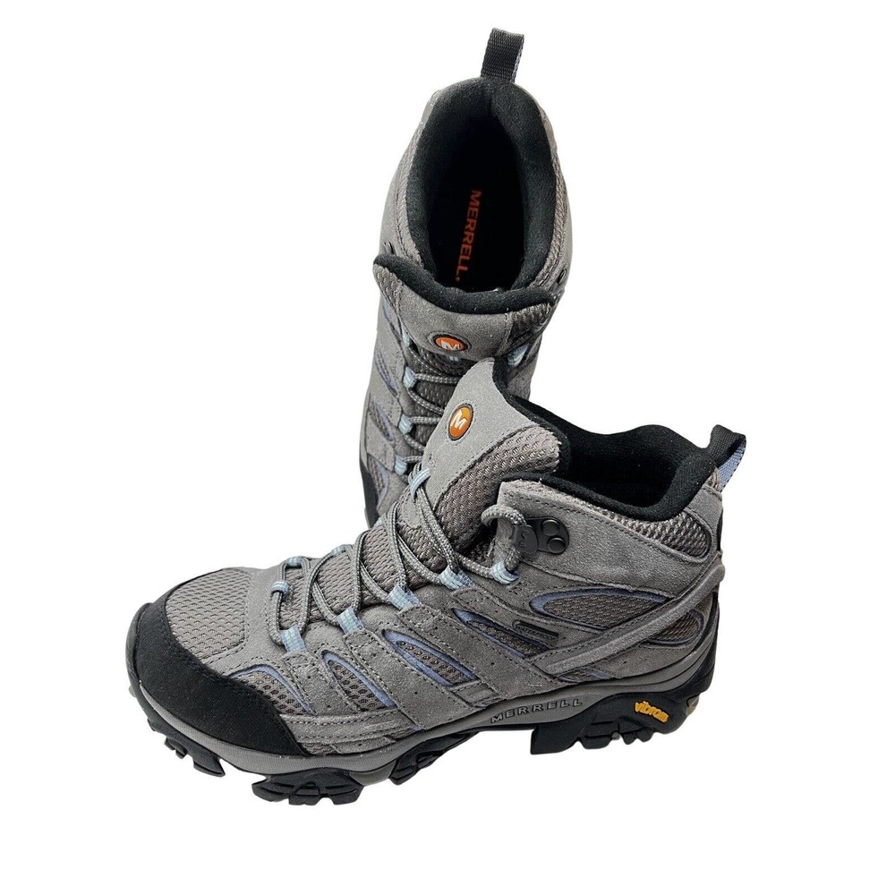 Merrell Womens Moab 2 Granite Hiking Boots Size 10 (1482906) Grey Blue Vibram